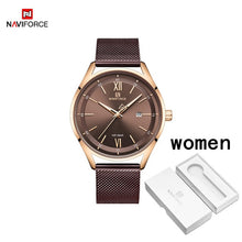 Load image into Gallery viewer, Top Luxury Brand NAVIFORCE Couple Watches Mesh steel Quartz Clock Male Waterproof Men Women Lover's Wristwatch Relogio Masculino