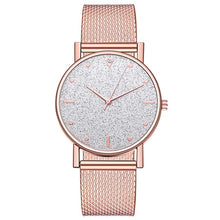 Load image into Gallery viewer, Montre femmes robe en acier inoxydable bande analogique Quartz montre-bracelet mode luxe dames or Rose montre horloge analogique