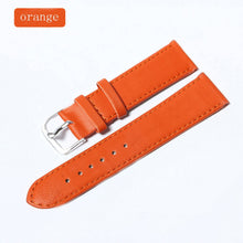 Load image into Gallery viewer, 11 colors women's Watchbands Leather watch strap stainless steel buckle belt buckle, 12.14,16.18,20mm
