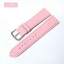 Load image into Gallery viewer, 11 colors women's Watchbands Leather watch strap stainless steel buckle belt buckle, 12.14,16.18,20mm
