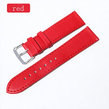 Load image into Gallery viewer, 11 colors women's Watchbands Leather watch strap stainless steel buckle belt buckle, 12.14,16.18,20mm
