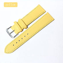 Load image into Gallery viewer, 11 colors women's Watchbands Leather watch strap stainless steel buckle belt buckle, 12.14,16.18,20mm
