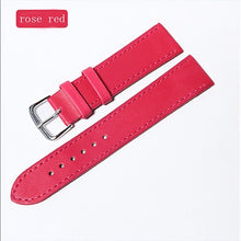 Load image into Gallery viewer, 11 colors women's Watchbands Leather watch strap stainless steel buckle belt buckle, 12.14,16.18,20mm
