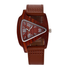 Load image into Gallery viewer, ALK wooden watch dropshipping Wood women ladies watches leather strap bamboo female male wrist watch quartz wristwatch clock
