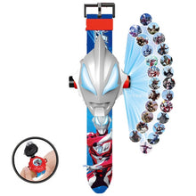 Load image into Gallery viewer, The 3 D  Projection  Children  Watch  Cartoon  Ultraman Spiderman Ironman Princess  Digital Watches  Kids Watches Toy
