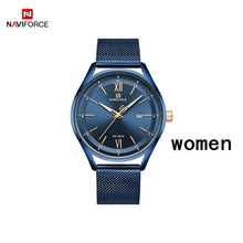 Load image into Gallery viewer, Top Luxury Brand NAVIFORCE Couple Watches Mesh steel Quartz Clock Male Waterproof Men Women Lover's Wristwatch Relogio Masculino
