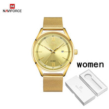 Load image into Gallery viewer, Top Luxury Brand NAVIFORCE Couple Watches Mesh steel Quartz Clock Male Waterproof Men Women Lover's Wristwatch Relogio Masculino
