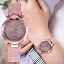Load image into Gallery viewer, Casual Women Romantic Starry Sky Wrist Watch Leather Rhinestone Designer Ladies Clock Simple Dress Gfit Montre Femme
